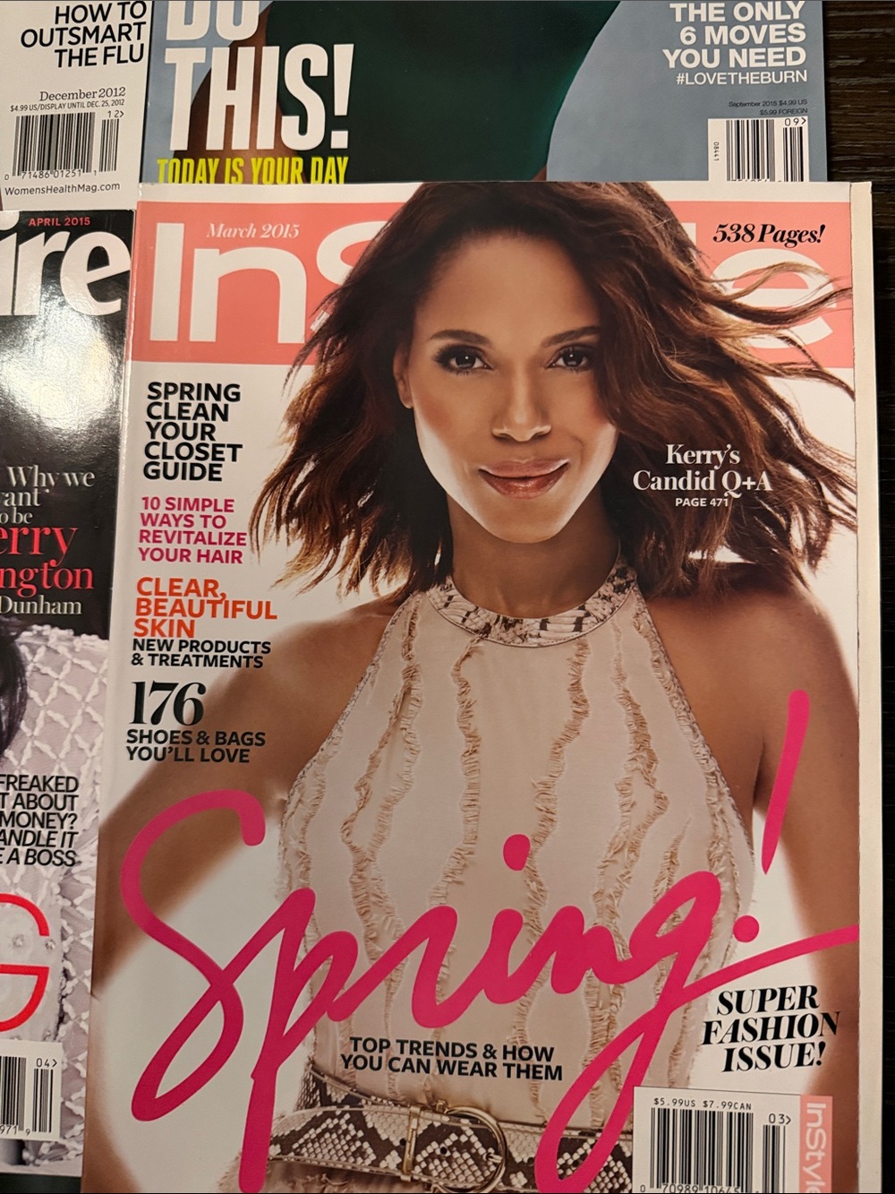 Kerry Washington Graphic Magazine Cover Print Tank Top - Navy/Green - Picture 2 of 8